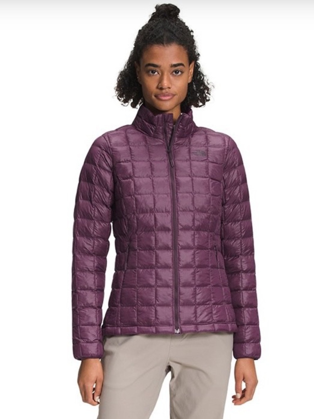 The North Face Women's Thermoball Eco Jacket Size L Purple Quilted Puffer Coat